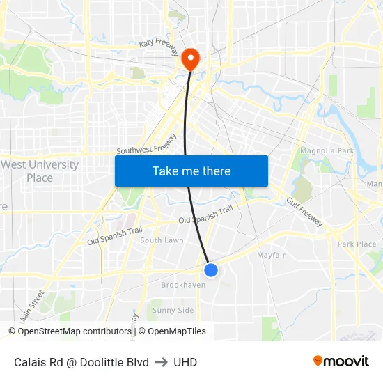 Calais Rd @ Doolittle Blvd to UHD map