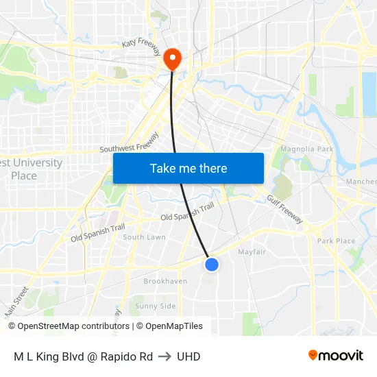 M L King Blvd @ Rapido Rd to UHD map