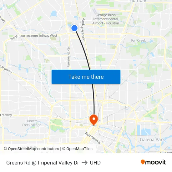 Greens Rd @ Imperial Valley Dr to UHD map