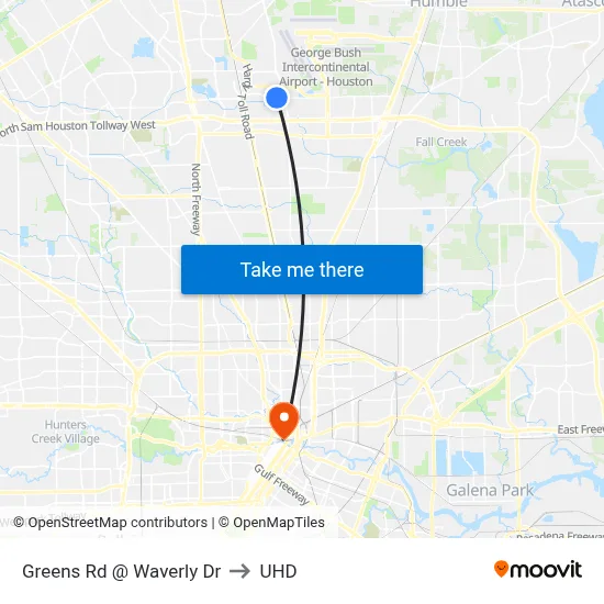 Greens Rd @ Waverly Dr to UHD map