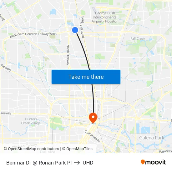 Benmar Dr @ Ronan Park Pl to UHD map