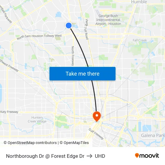 Northborough Dr @ Forest Edge Dr to UHD map