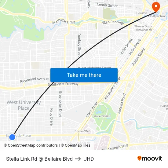 Stella Link Rd @ Bellaire Blvd to UHD map