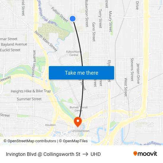 Irvington Blvd @ Collingsworth St to UHD map