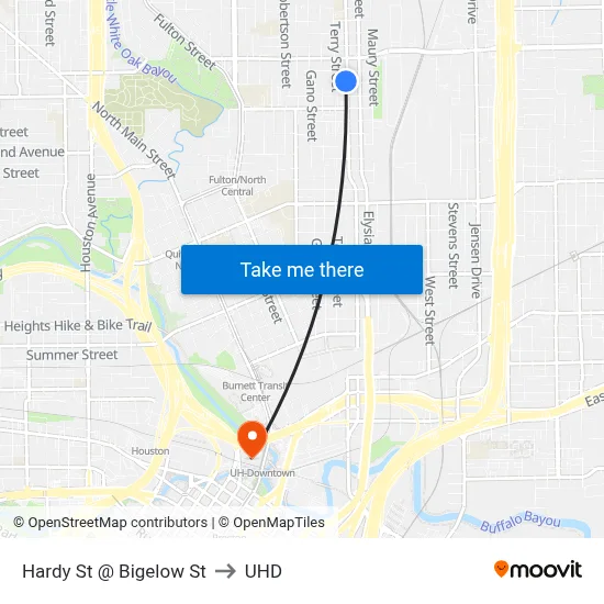Hardy St @ Bigelow St to UHD map