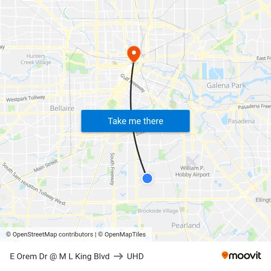 E Orem Dr @ M L King Blvd to UHD map