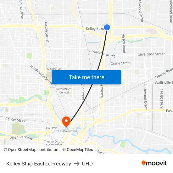 Kelley St @ Eastex Freeway to UHD map