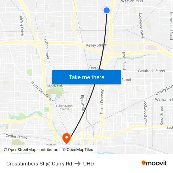Crosstimbers St @ Curry Rd to UHD map