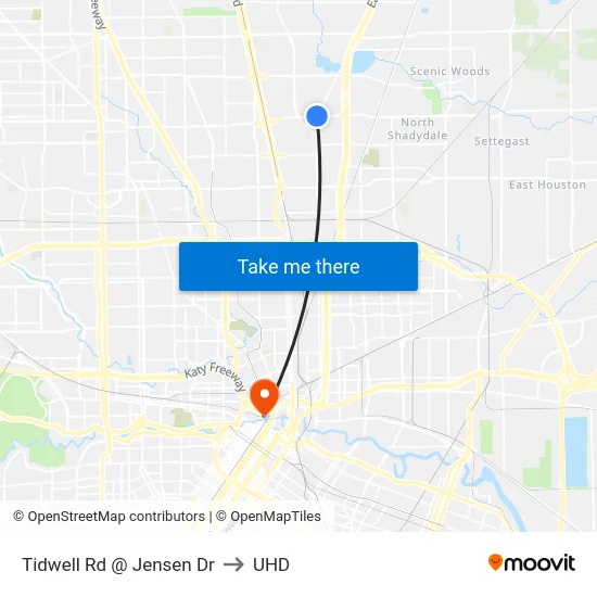 Tidwell Rd @ Jensen Dr to UHD map