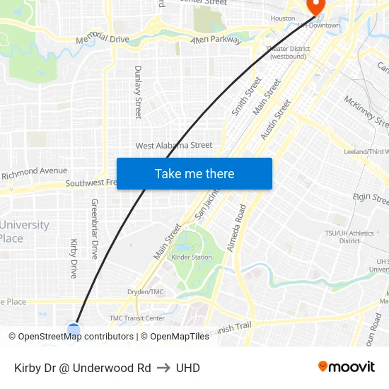 Kirby Dr @ Underwood Rd to UHD map