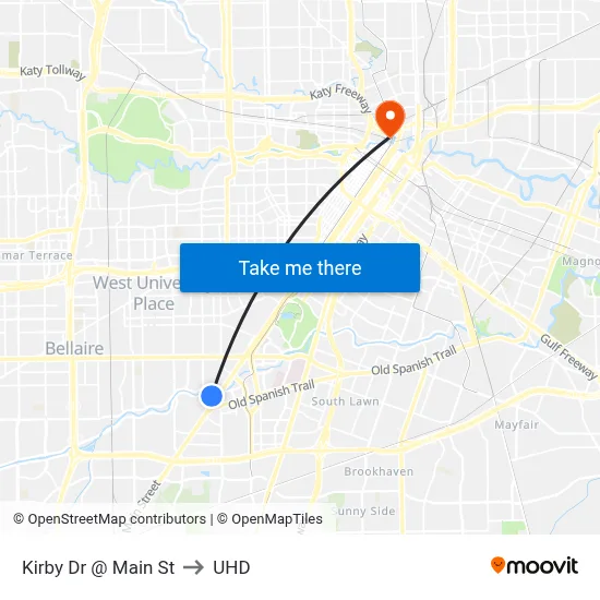 Kirby Dr @ Main St to UHD map