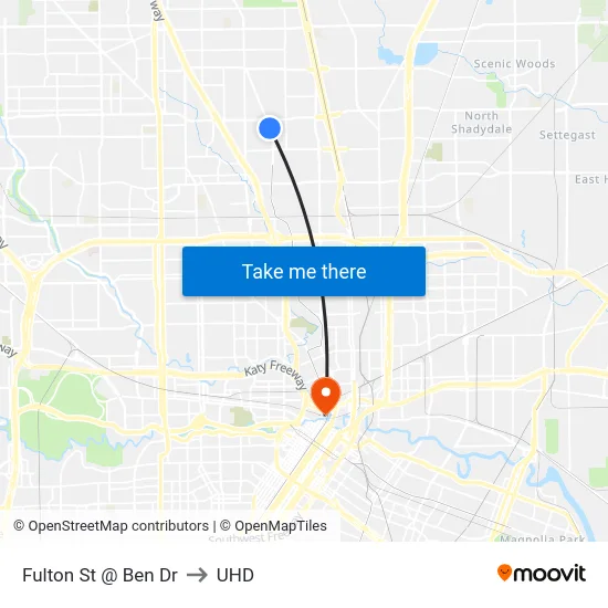 Fulton St @ Ben Dr to UHD map