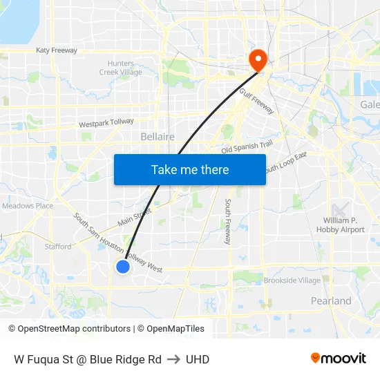 W Fuqua St @ Blue Ridge Rd to UHD map