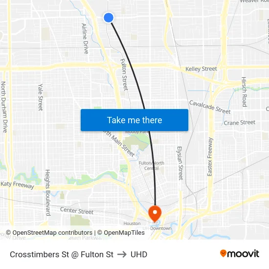 Crosstimbers St @ Fulton St to UHD map