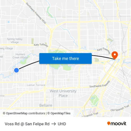 Voss Rd @ San Felipe Rd to UHD map