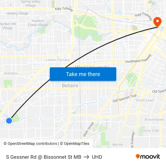 S Gessner Rd @ Bissonnet St MB to UHD map