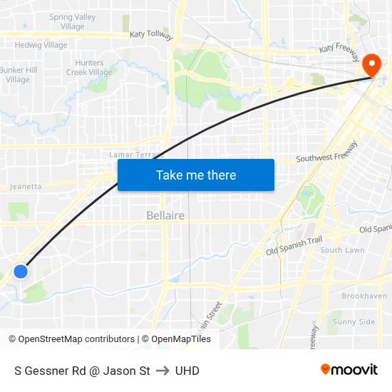 S Gessner Rd @ Jason St to UHD map