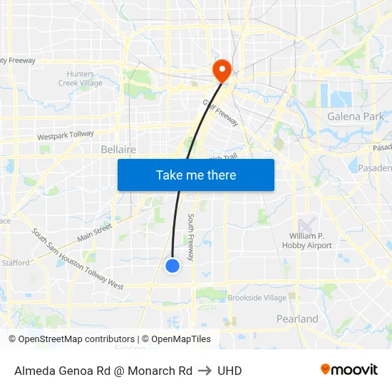 Almeda Genoa Rd @ Monarch Rd to UHD map