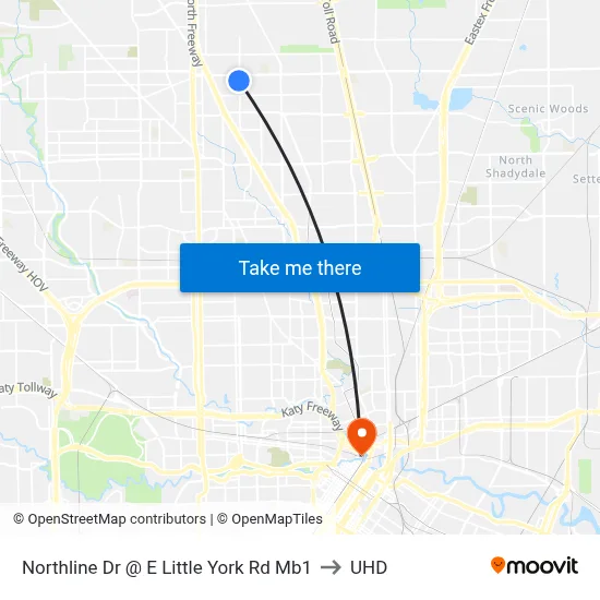 Northline Dr @ E Little York Rd Mb1 to UHD map