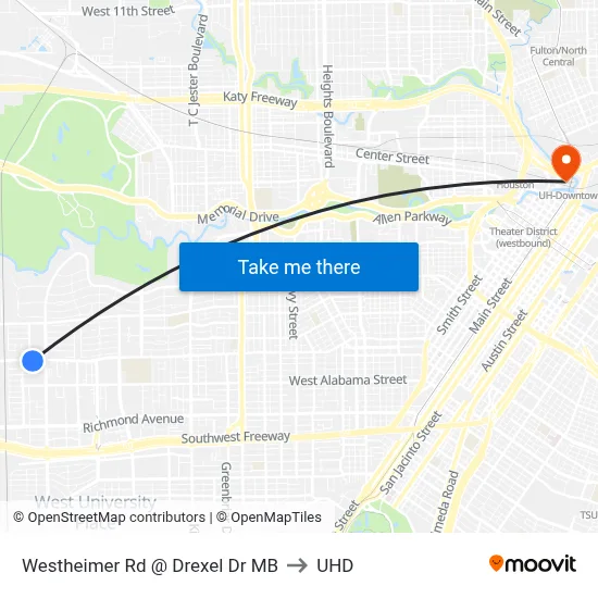 Westheimer Rd @ Drexel Dr MB to UHD map