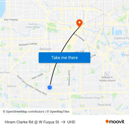 Hiram Clarke Rd @ W Fuqua St to UHD map