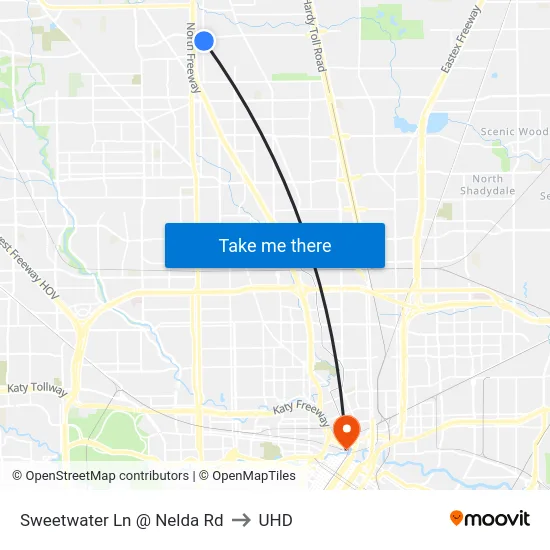 Sweetwater Ln @ Nelda Rd to UHD map