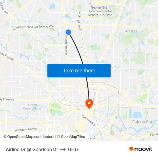 Airline Dr @ Goodson Dr to UHD map