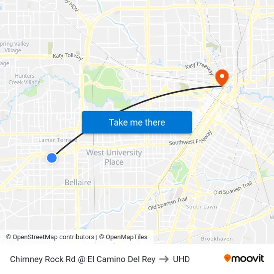 Chimney Rock Rd @ El Camino Del Rey to UHD map