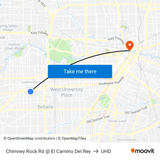 Chimney Rock Rd @ El Camino Del Rey to UHD map