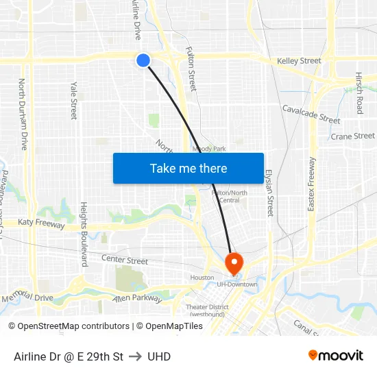 Airline Dr @ E 29th St to UHD map