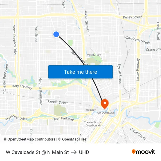 W Cavalcade St @ N Main St to UHD map
