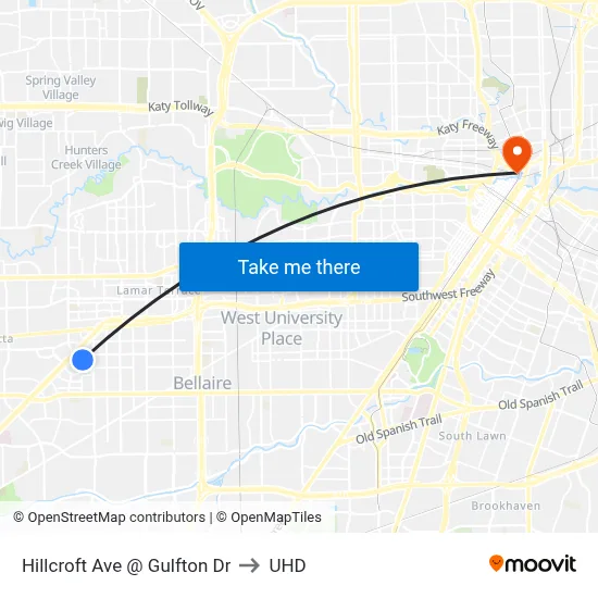 Hillcroft Ave @ Gulfton Dr to UHD map