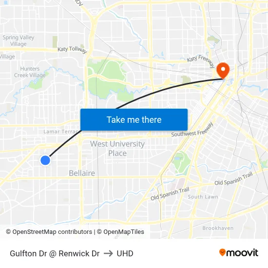 Gulfton Dr @ Renwick Dr to UHD map