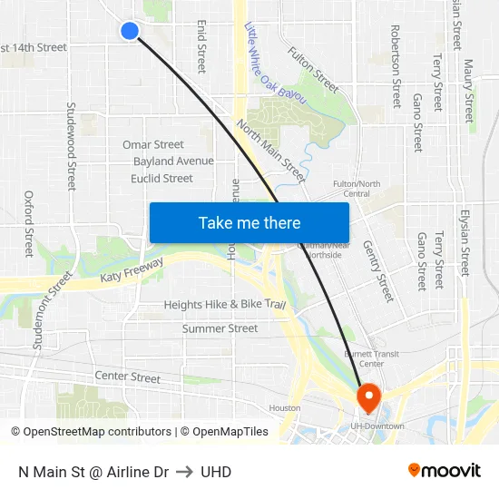 N Main St @ Airline Dr to UHD map