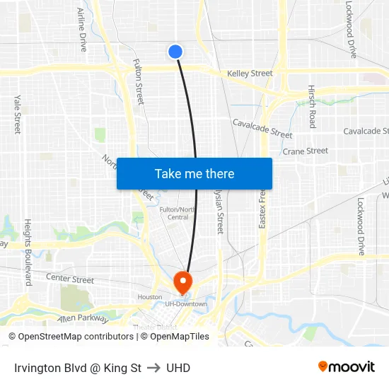 Irvington Blvd @ King St to UHD map