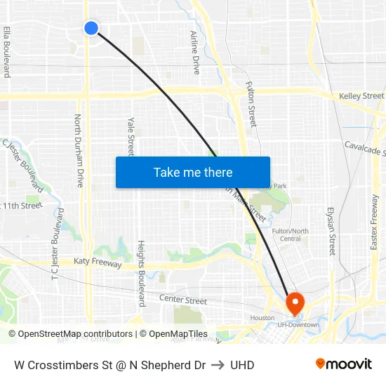 W Crosstimbers St @ N Shepherd Dr to UHD map