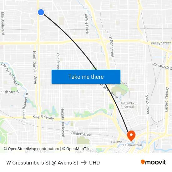 W Crosstimbers St @ Avens St to UHD map