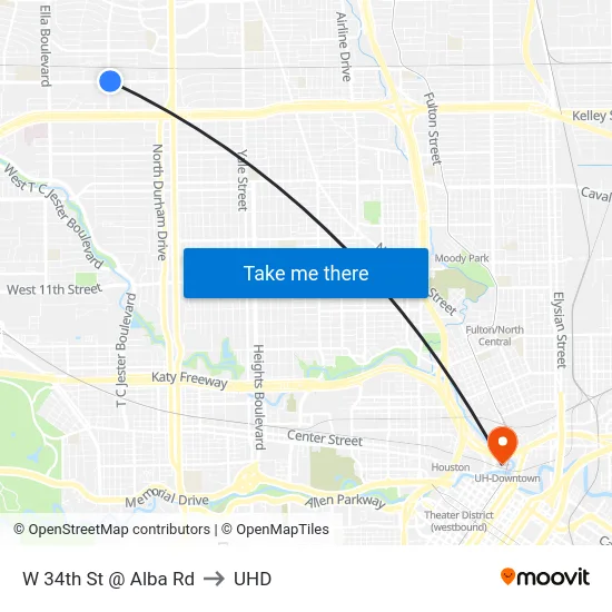 W 34th St @ Alba Rd to UHD map