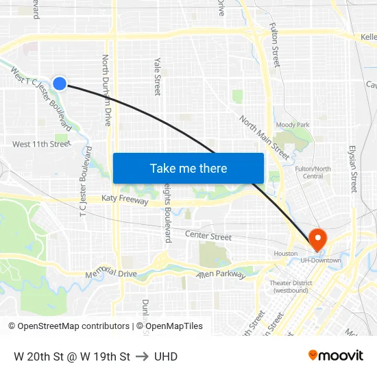 W 20th St @ W 19th St to UHD map