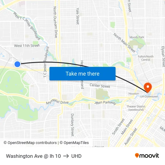 Washington Ave @ Ih 10 to UHD map