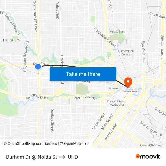 Durham Dr @ Nolda St to UHD map