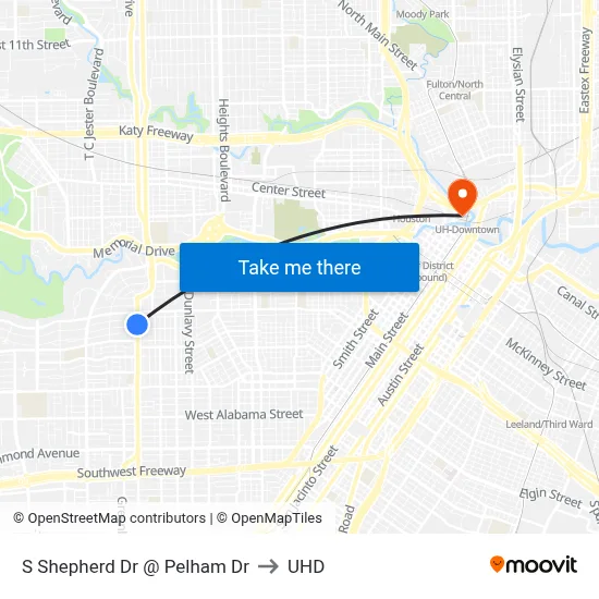 S Shepherd Dr @ Pelham Dr to UHD map