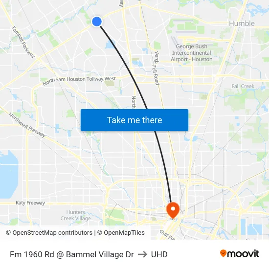 Fm 1960 Rd @ Bammel Village Dr to UHD map
