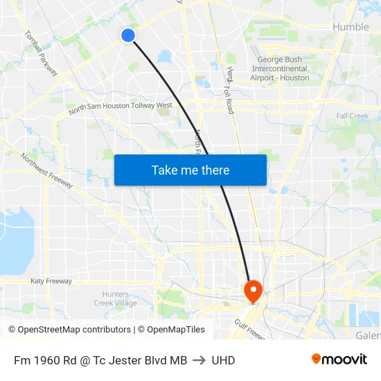 Fm 1960 Rd @ Tc Jester Blvd MB to UHD map