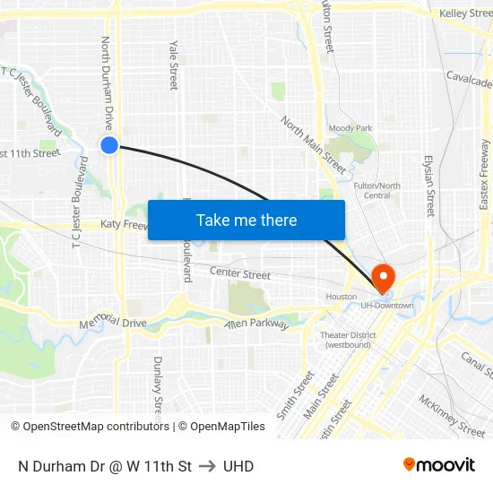 N Durham Dr @ W 11th St to UHD map