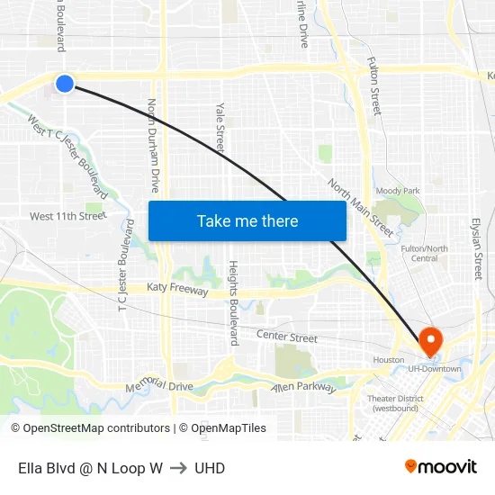 Ella Blvd @ N Loop W to UHD map
