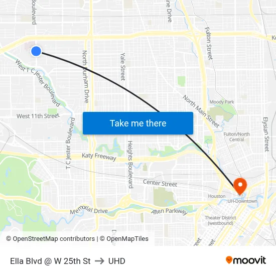 Ella Blvd @ W 25th St to UHD map