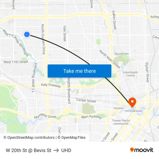 W 20th St @ Bevis St to UHD map
