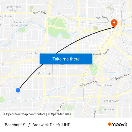 Beechnut St @ Braewick Dr to UHD map