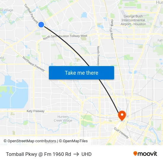 Tomball Pkwy @ Fm 1960 Rd to UHD map
